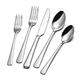 KINGSTONE Silverware Set for 8, 40-Piece Forged 18/10 Stainless Steel Flatware Set, Mirror Finish Cutlery Set Dishwasher Safe for Home, Restaurant, Wedding, Party