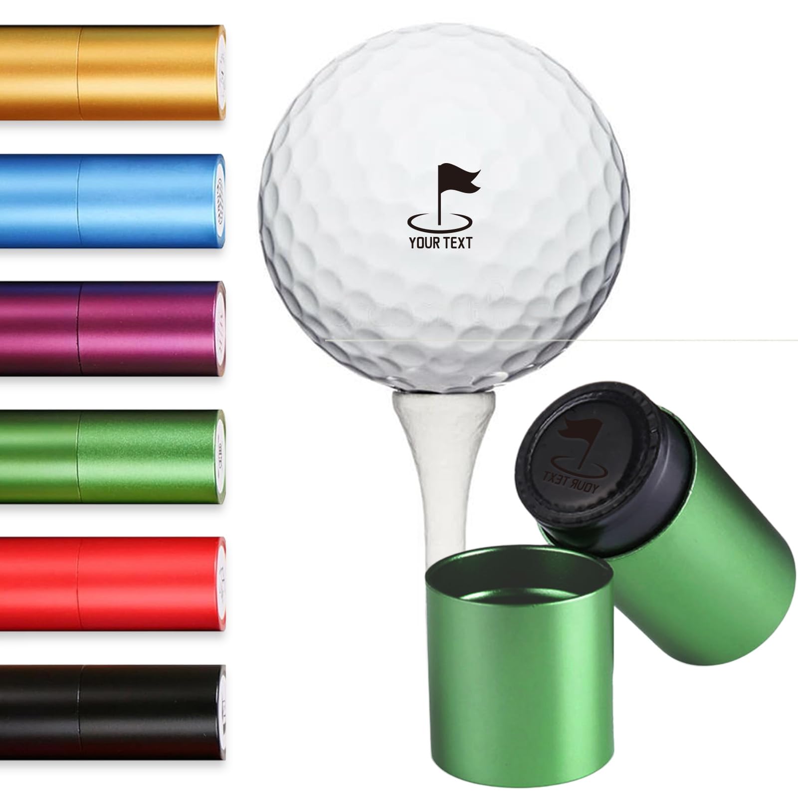 Terwex Custom Golf Ball Stamp - Personalized Golf Ball Marker Stamp, Waterproof Ink Customized Golf Balls Stamps with Your Logo, Golf Ball Stamper,