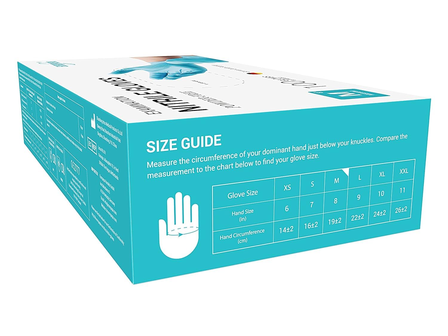 EUROPAPA® 1000x Nitrilhandschuhe Einweghandschuhe puderfrei Untersuchungshandschuhe EN455 EN374 latexfrei Einmalhandschuhe Handschuhe in Gr. S, M, L & XL verfügbar (Hellblau, S)
