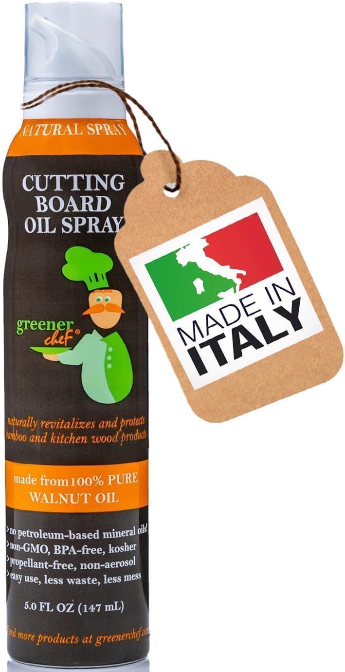 GREENER CHEF Cutting Board Oil Spray - Pure Walnut Oil - 2 Pack