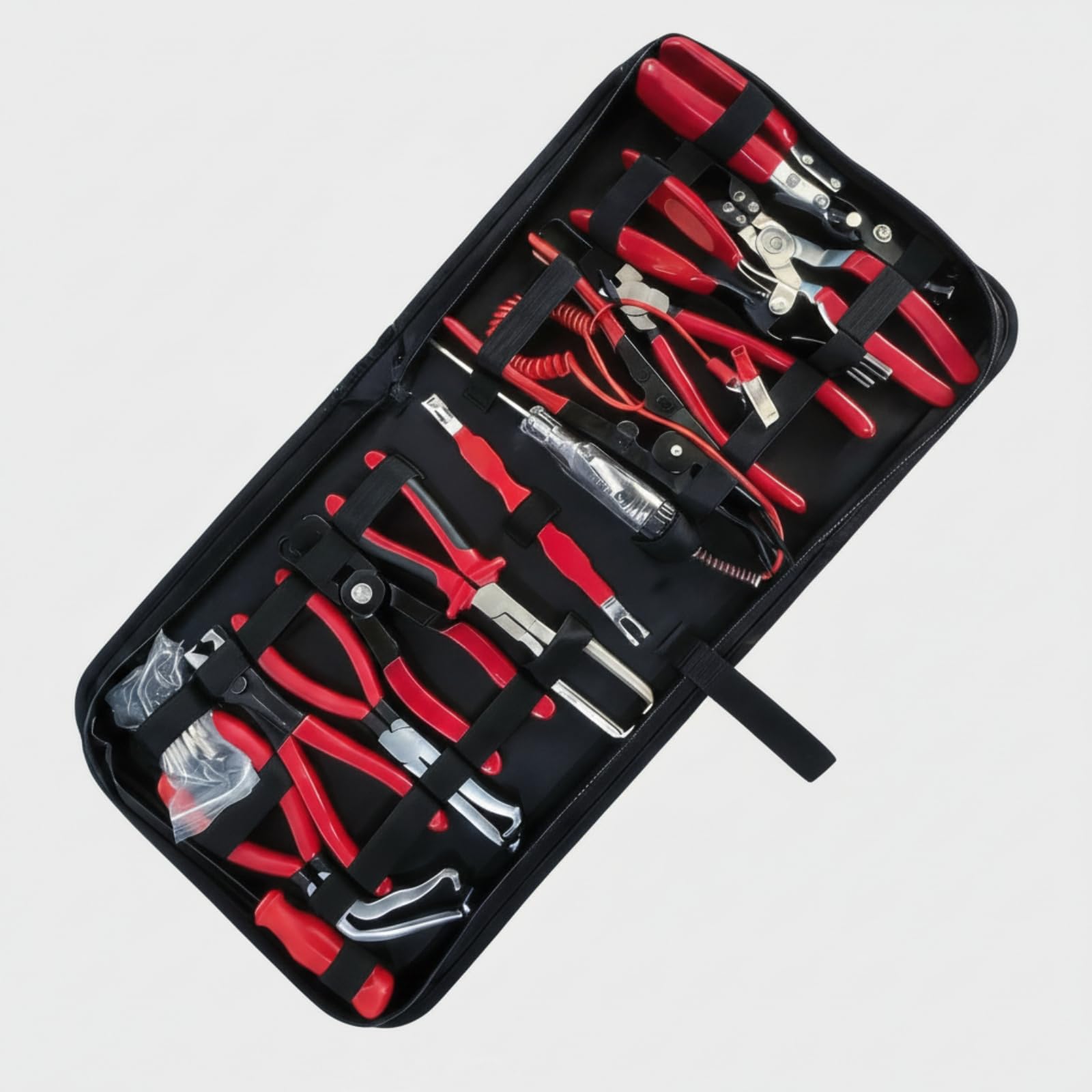 14 Piezas Kit Herramientas con Estuche Transporte Portátil Juego Herramientas con Estuche Plegable para Taller