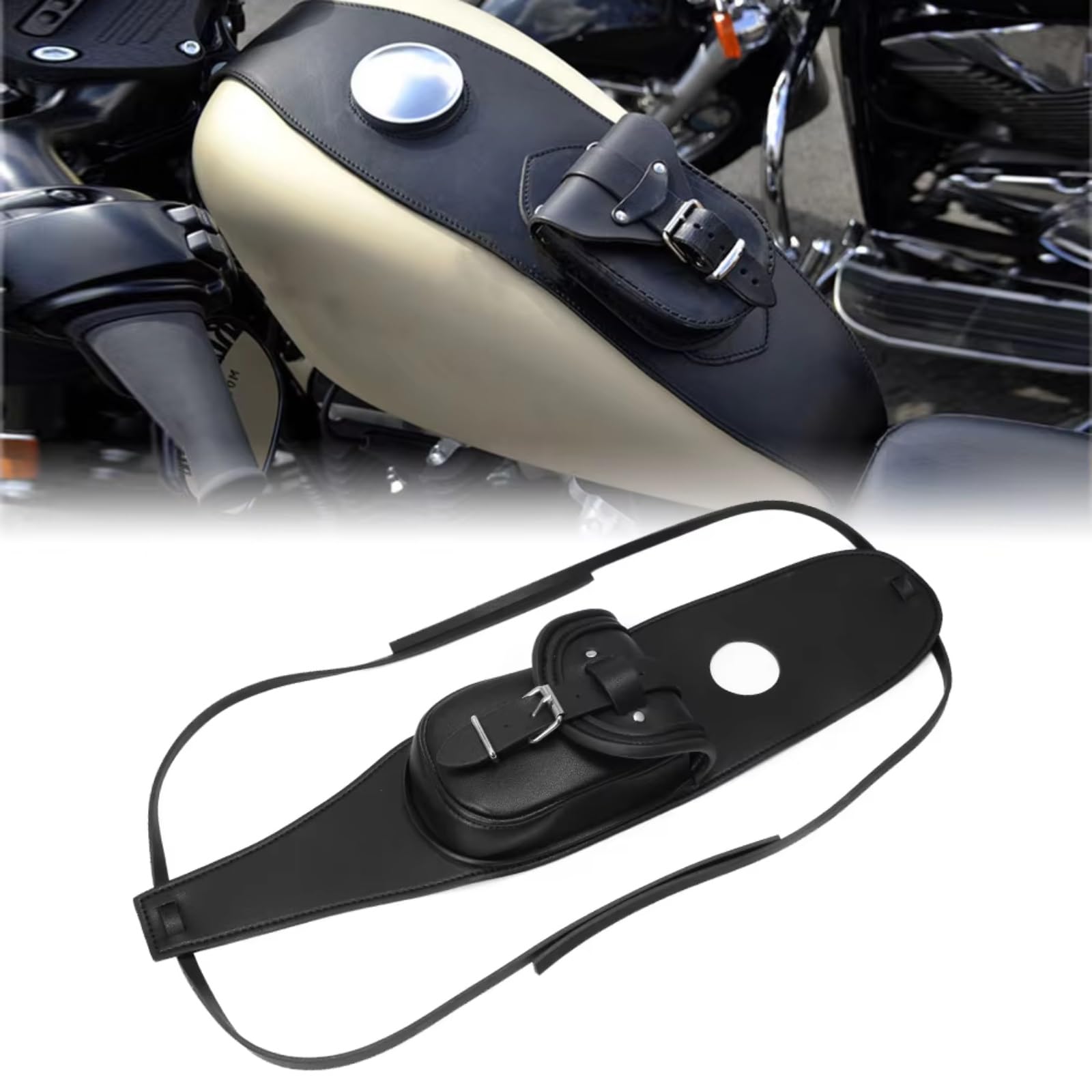 Compatibile Con Sportster Per Iron 883 1200 XL Moto Nero PU Serbatoio Carburante Chap Pannello Copertura Pad Bavaglino Borsa Reggiseno Stoccaggio Sacche Moto