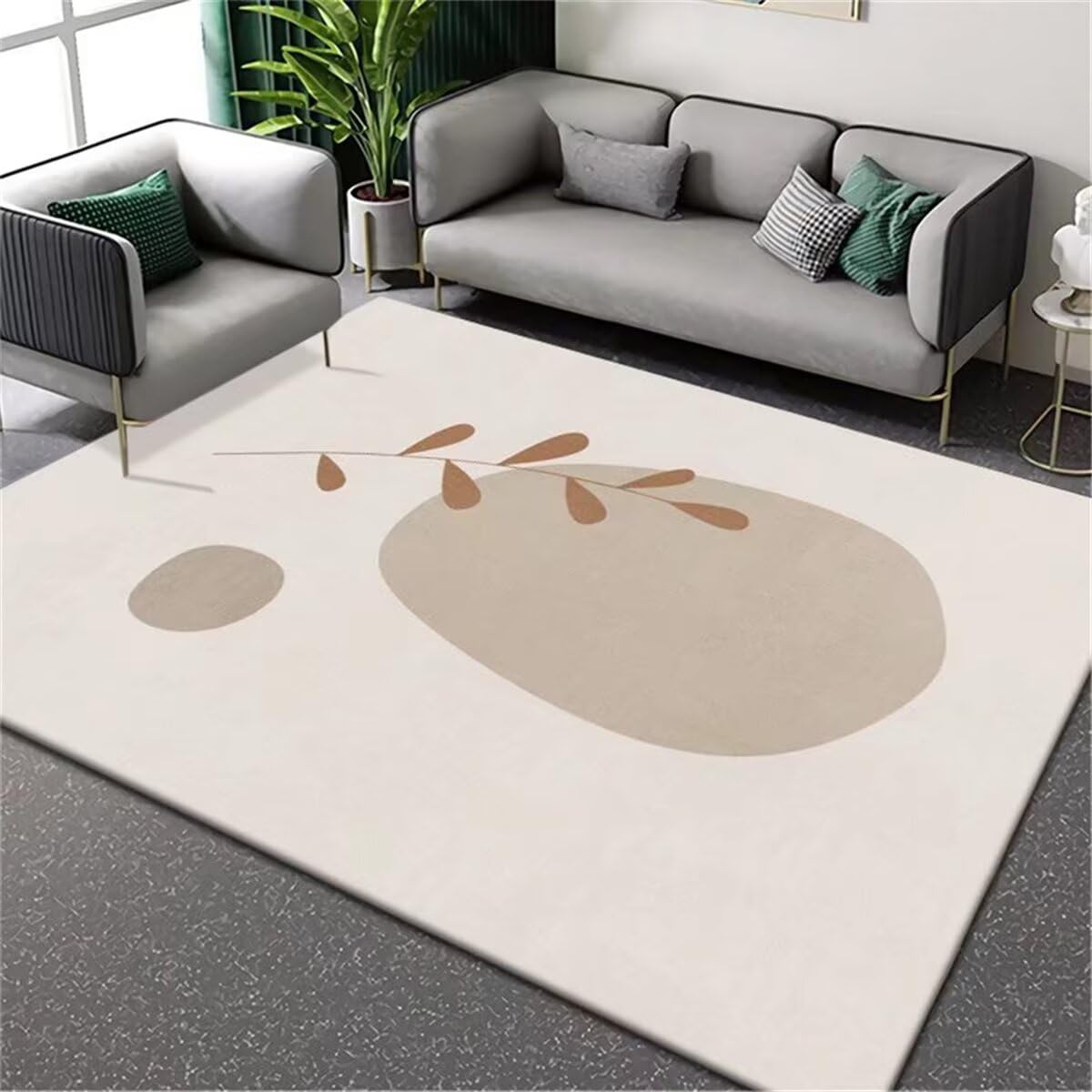 Tapis de sol bureau beige 180x250cm anti-poussière grand format moderne