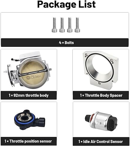 Miniatura 45 de Cuerpo del acelerador de 3.622 in para LS1 LS2 LS6 LS3 LS LS7 SX LS 4 Tornillos Cuerpo del acelerador con sensores de posición del acelerador TPS