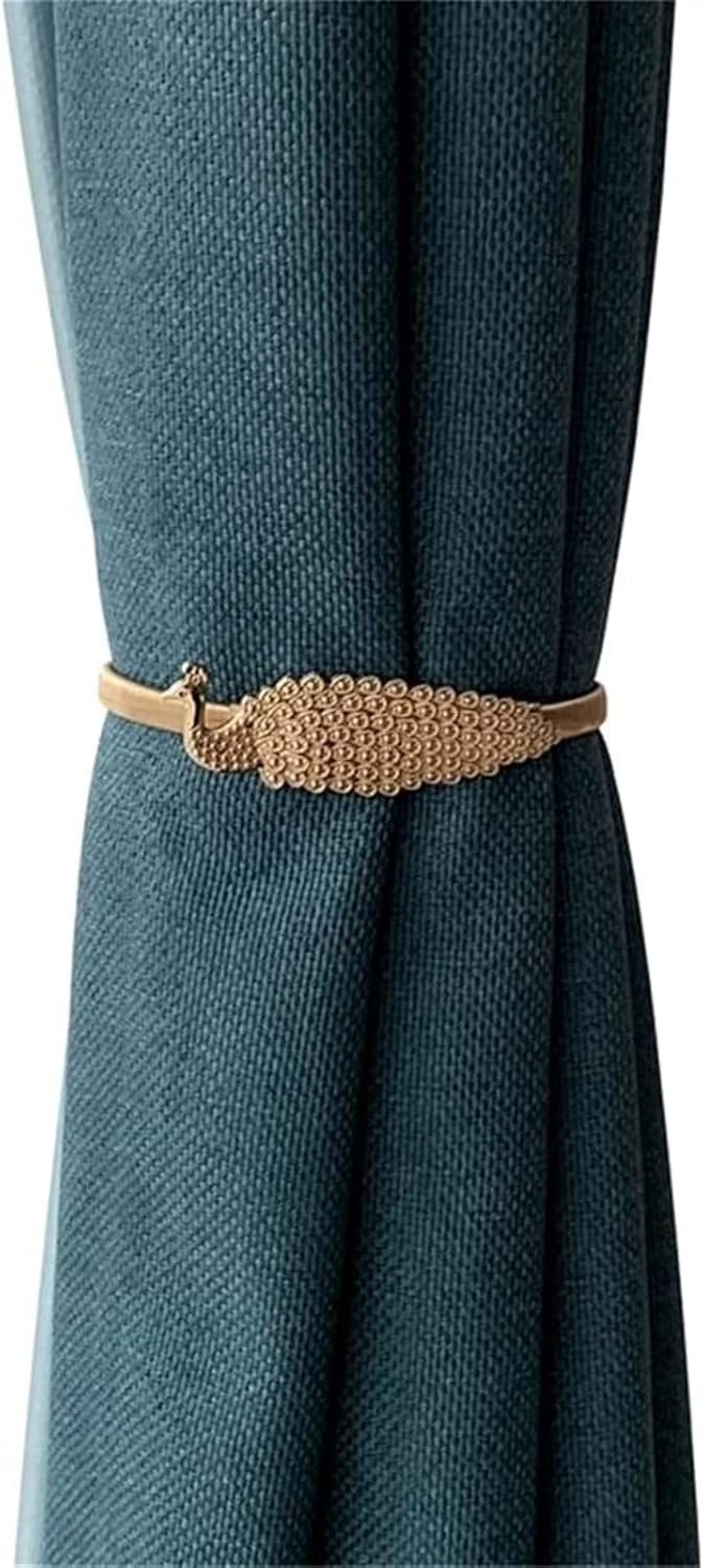 金属製カーテンストラップ 孔雀 ウェディング インテリア リビングルーム 寝室 ソフト装飾 伸縮性カーテンバックル(