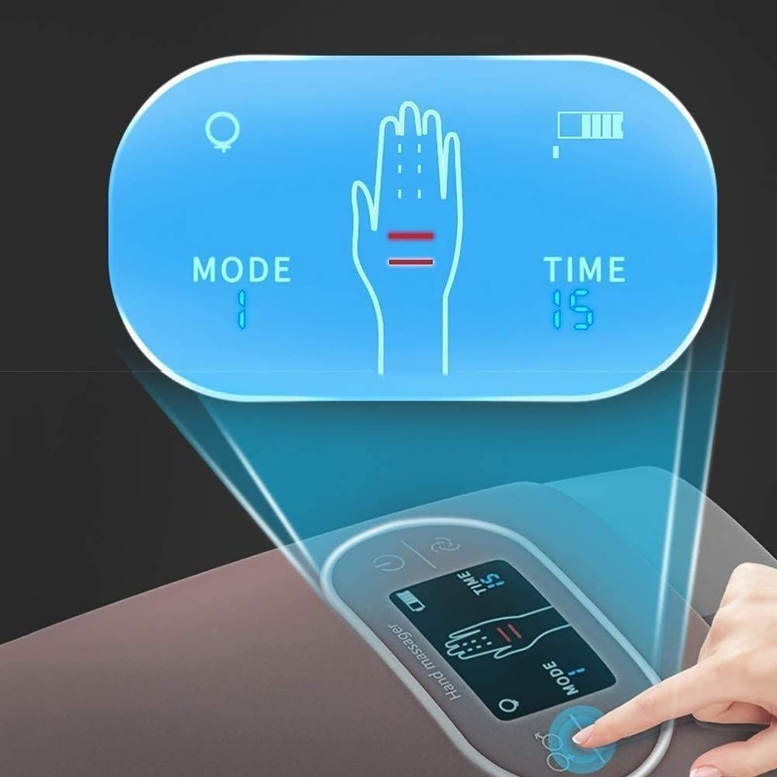Massaggiatore Elettrico Senza Fili per Le Mani con Riscaldamento, massaggiatore per Terapia del Punto di Pressione dell'Aria di Compressione a 3 modalità per artrite, Tunnel Carpale