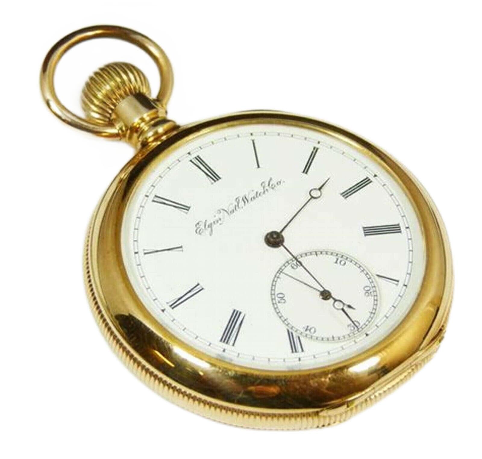 Nautical Vintage American Elgin Look Collectible Antique 2" Brass Pocket Watch