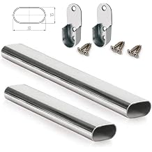 Home Centre 1200mm Oval Polished Chrome Wardrobe Metal Rail 30mm Clothes Hanging Hanger Pole Closet