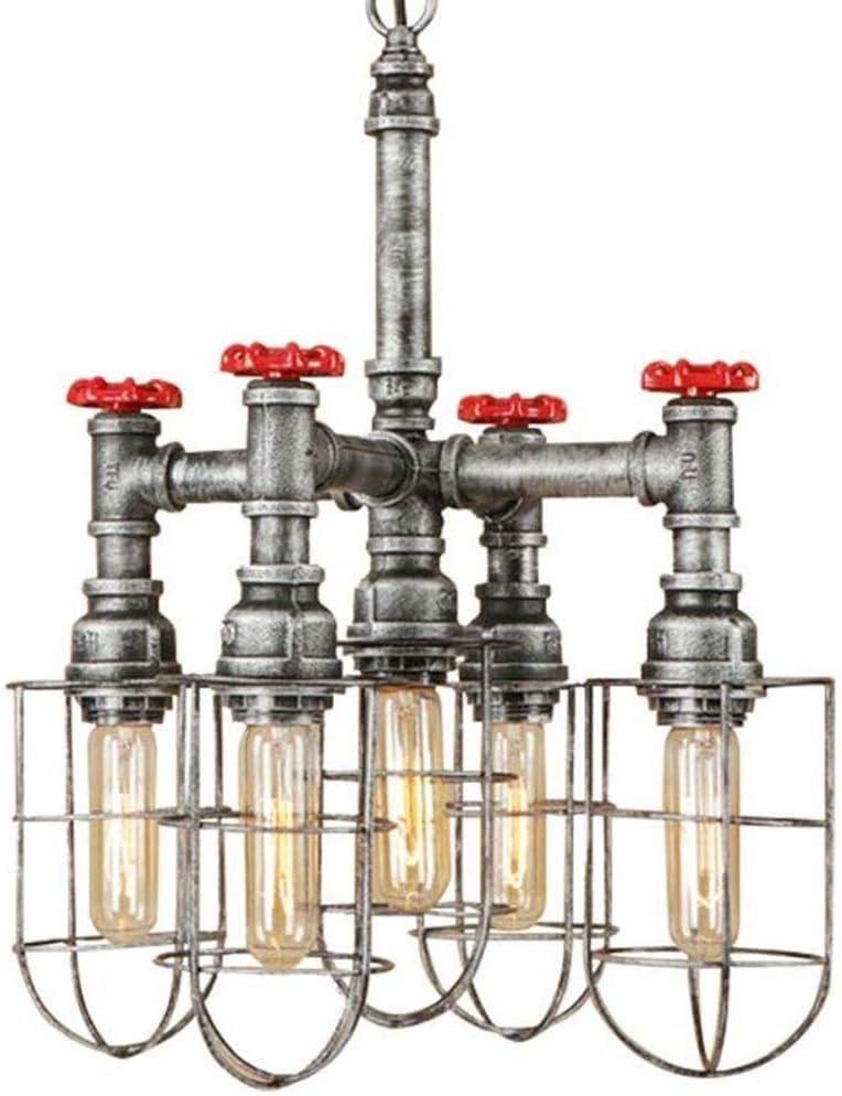 Genérico Accesorio Lámpara De Tubería Agua Colgante Estilo Industrial Retro Restaurante Luces Sala Estar Personalidad Balcón Arte Hierro,lámpara de araña