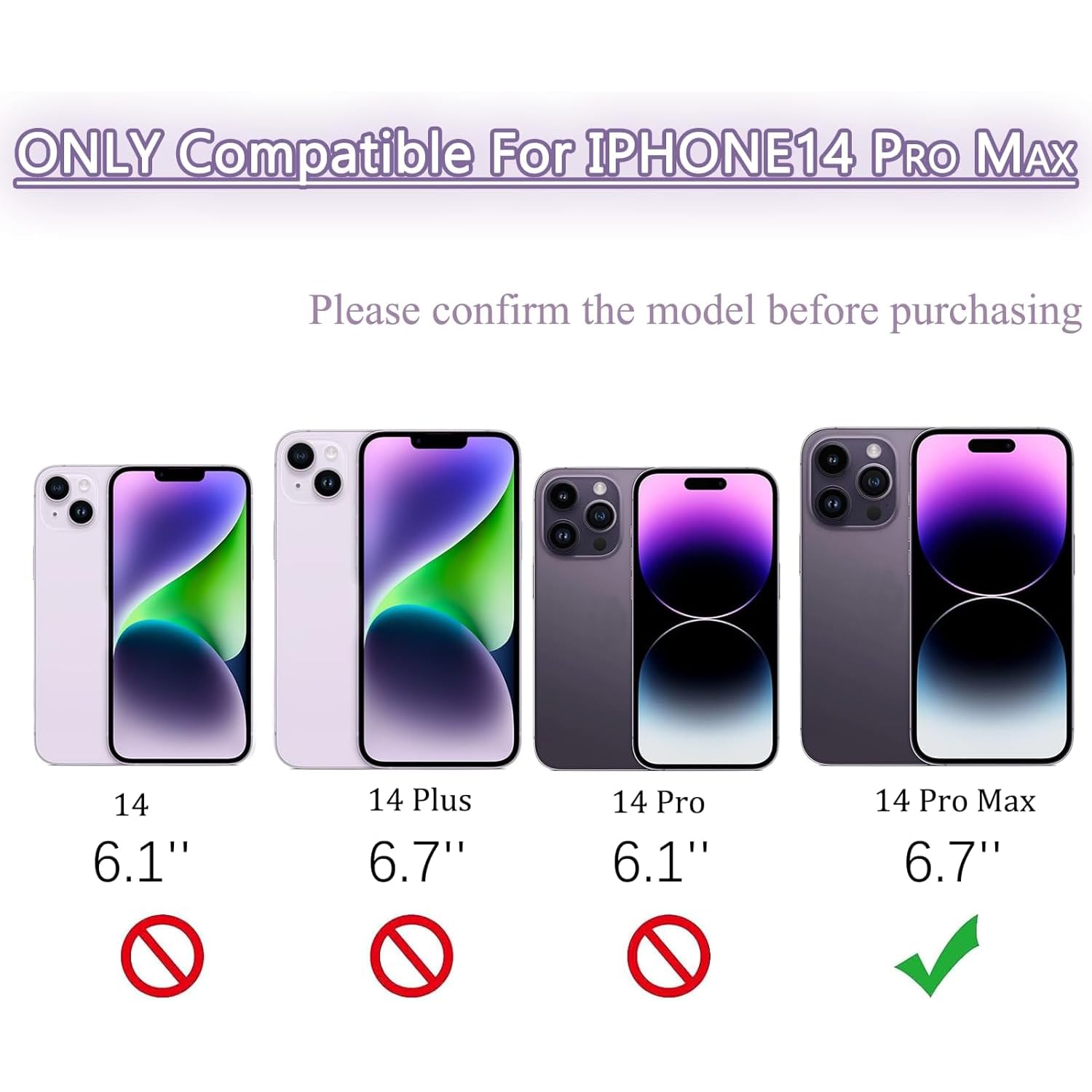14 Pro Max Verre arrière de Rechange pour iPhone 14 Pro Max 6,7" avec kit d'outils Repar, Violet foncé