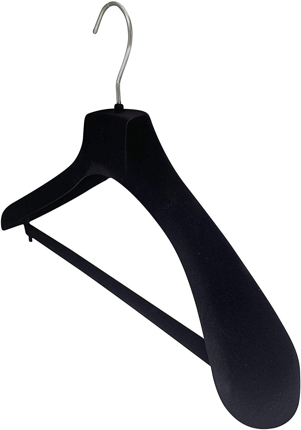 Kiroplast 12 Grucce Velluto Portapantaloni Appendini Porta Pantaloni Giacca Spalla Larga Capospalla Antiscivolo con Asta Barra Pantaloni Cappotti Stampelle Portapantalone Floccate Cappotti (42 cm)