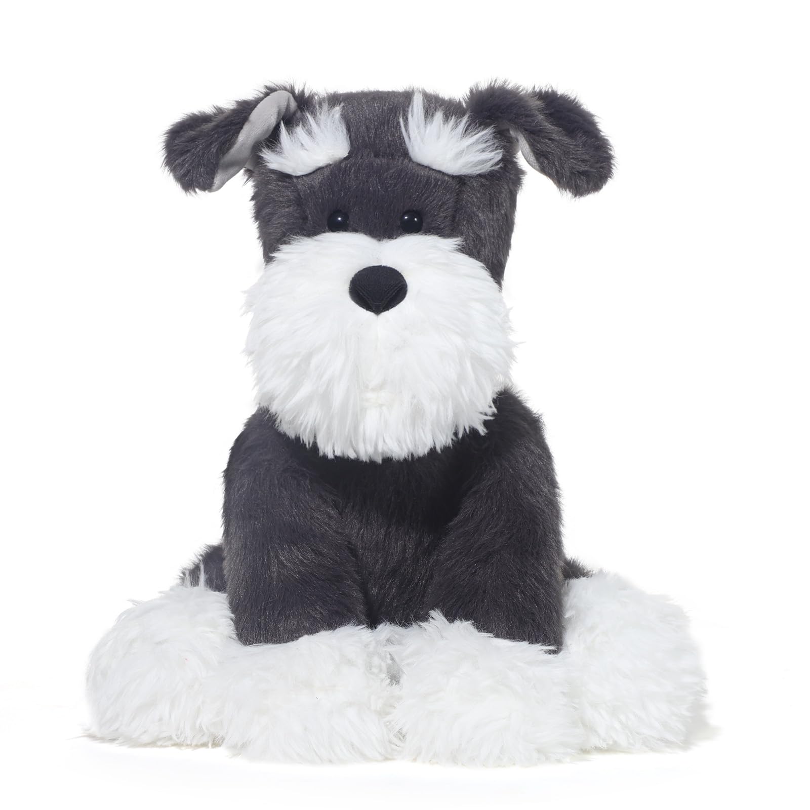Stuffed Animals Schnauzer Puppy Plush Toys 11 inches Soft and Comfort Dog Plushie for Boys and Girls Grey