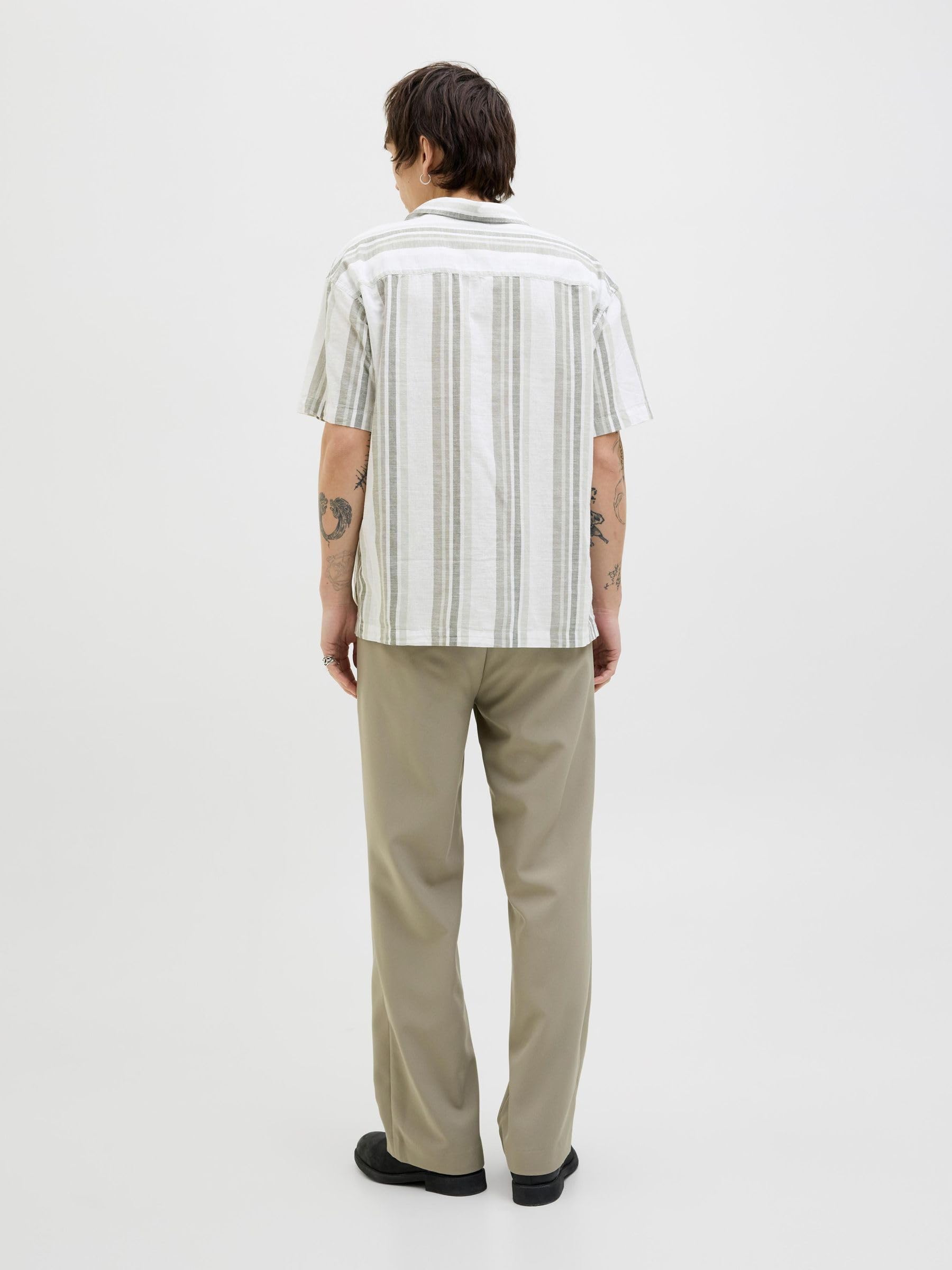 JACK & JONES Jprccsummer Stripe Resort S/S Shirt Sn Jprccsummer Stripe Resort S/S Shirt Sn Hombre (Pack de 1)