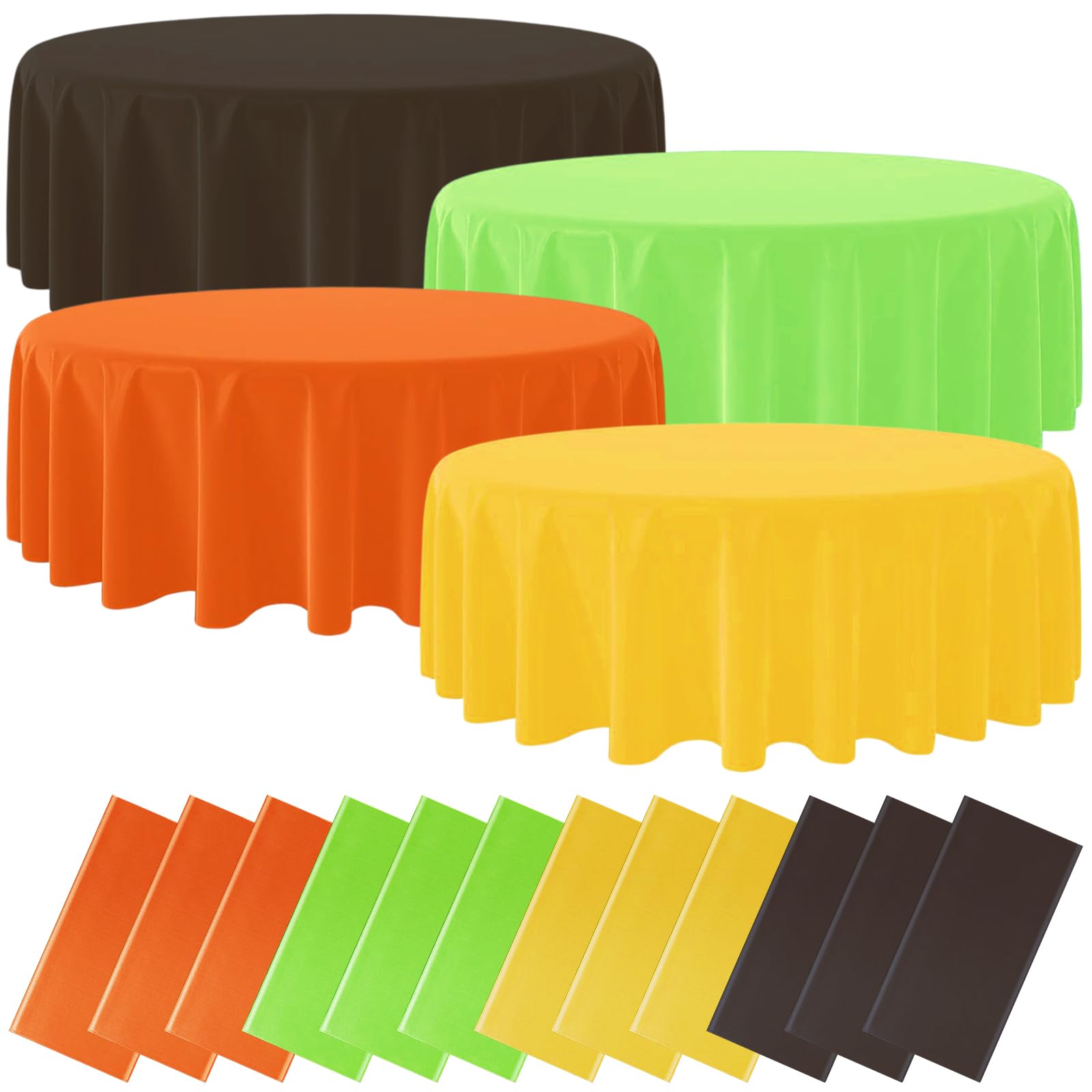 Nappe plastique Thanksgiving ronde imperméable couleur automne récolte