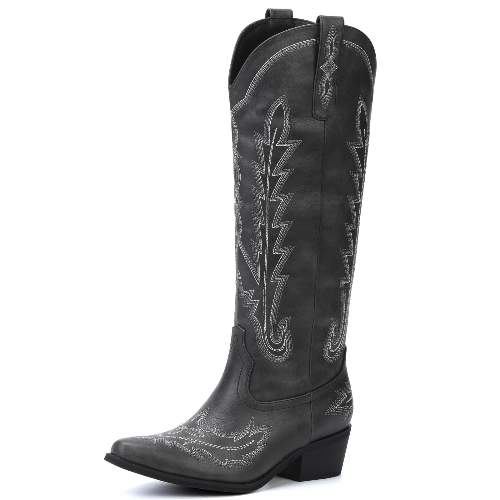 Cowboy Boots for Women Knee High Western Chic Cowgirl Boots Wide Calf Country Tall Boot Snip Toe