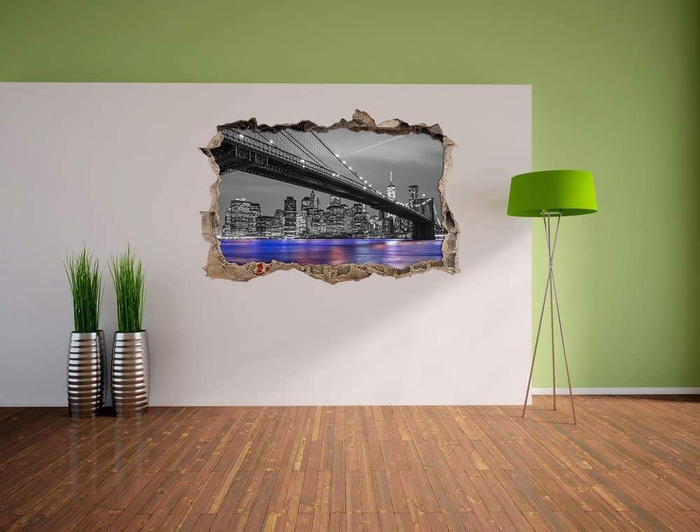 Pegatinas de Pared rotas 3D con vista a la ciudad calcomanías murales extraíbles decoración de Sala de Arte de Vinilo para Sala de Estar Dormitorio Cocina 70x110cm