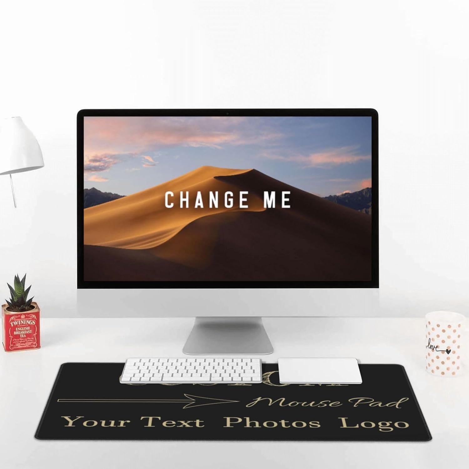 Custom Mouse Pad, Custom Desk Mat with Photo Logo Text Personalized Gaming Mousepad Customized Large Rubber Non-Slip Keyboard Mat for Offices Gaming Computer Desk Accessories (16 x 29.5in)