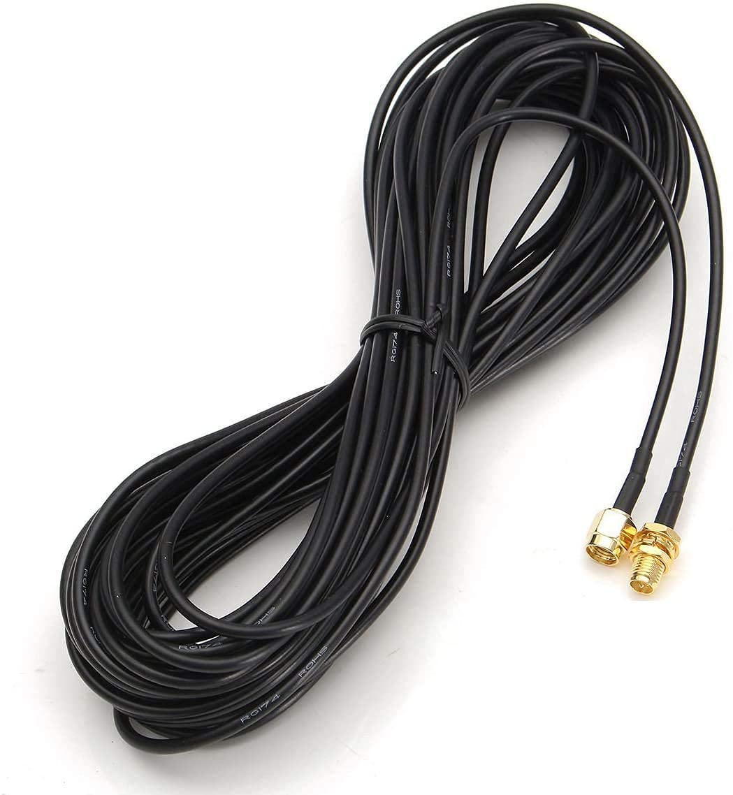 NBR SMA Male to SMA Female RG-174 SMA Extension Cable RF Connector Adapter Wi Fi Antenna Router Extension Cable(Black) - 5 Mtr.-image-30