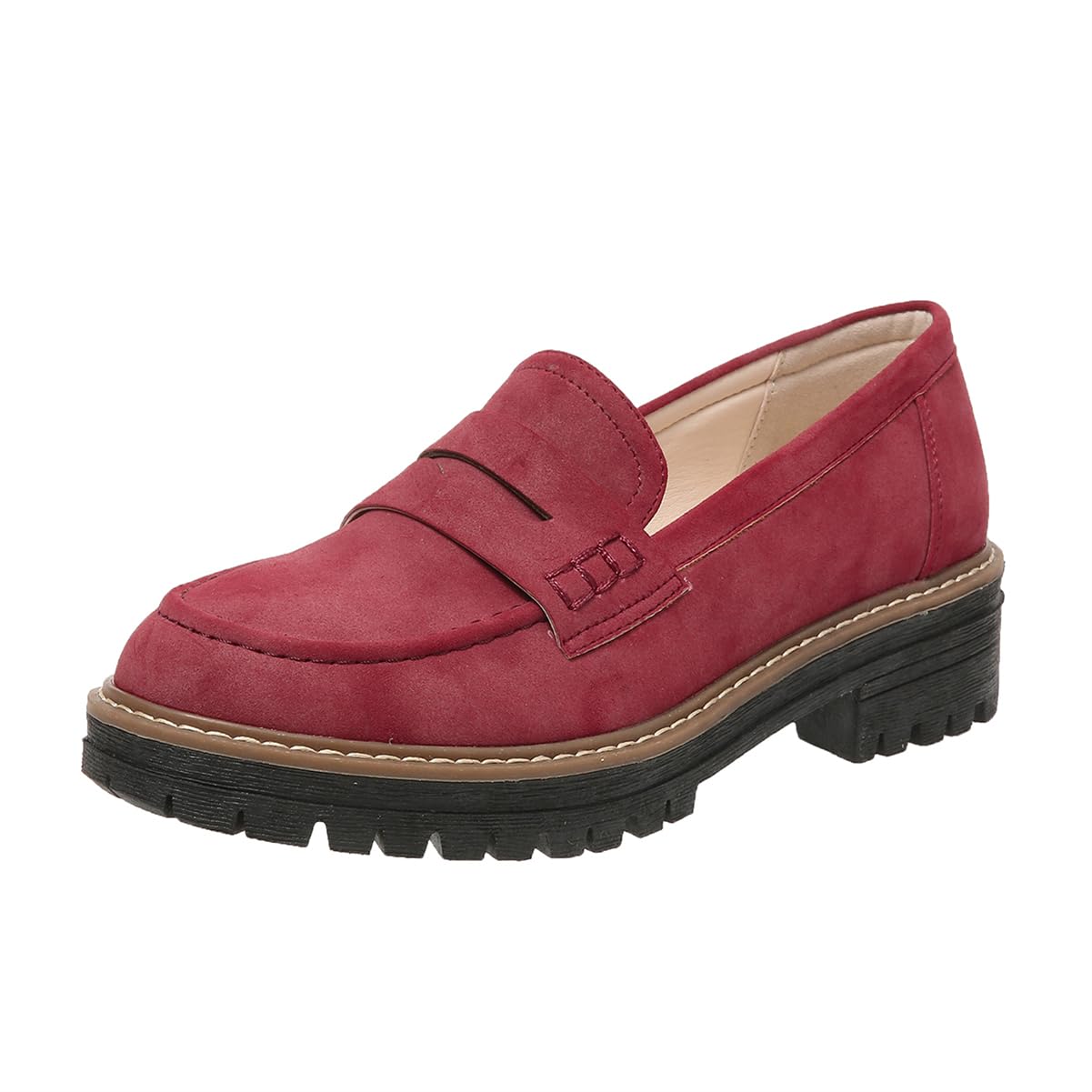 Womens Loafers Platform Chunky Penny Loafer Office Business Casual Shoes | Lug Sole Slip On Comfortable Dressy Casual Work Outings Driving Dress Shoes