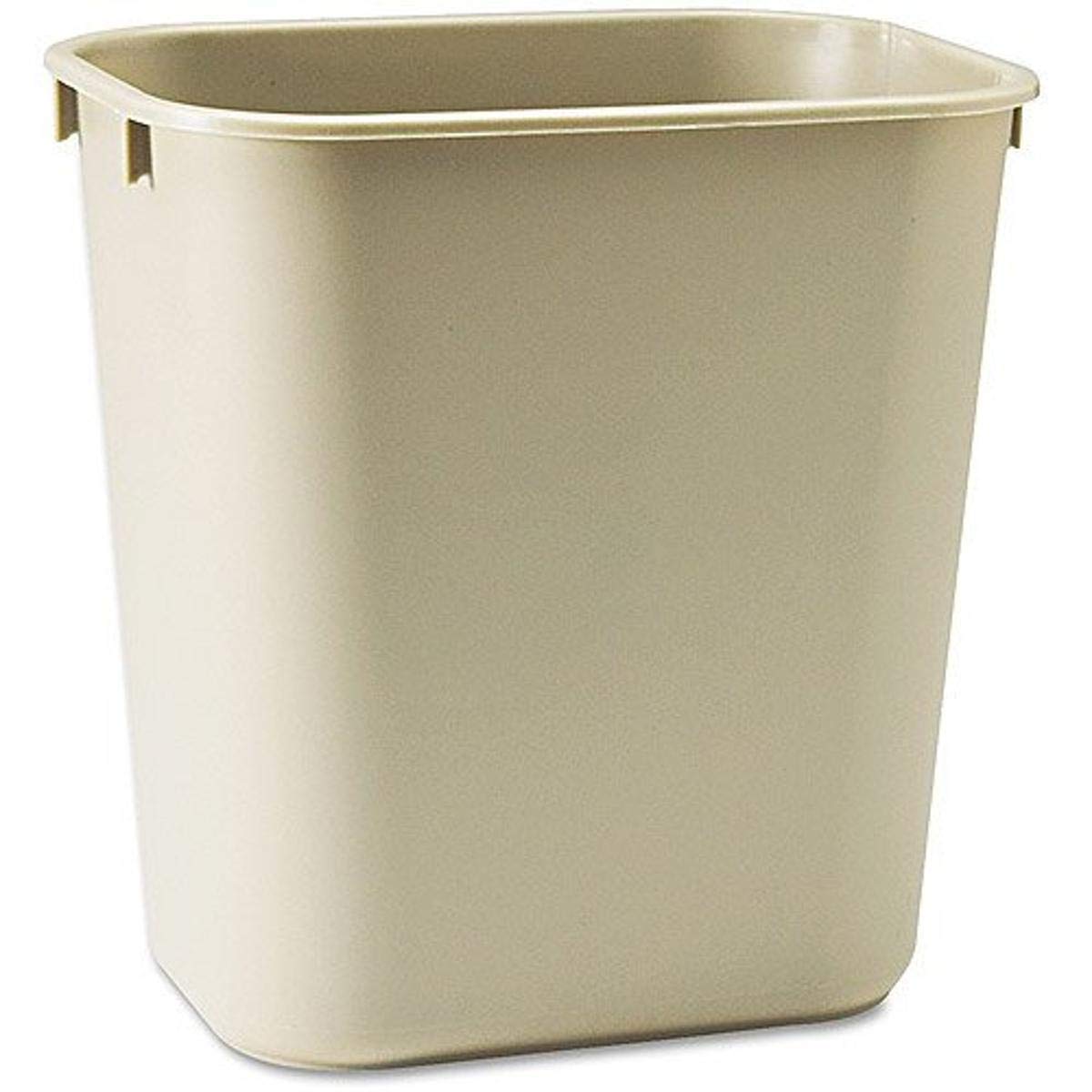 iLIVING ILG840 Commercial Fiberglass Fire-Resistant Trash Can, 40 Quarts or 10 Gallons, Rectangular, Beige