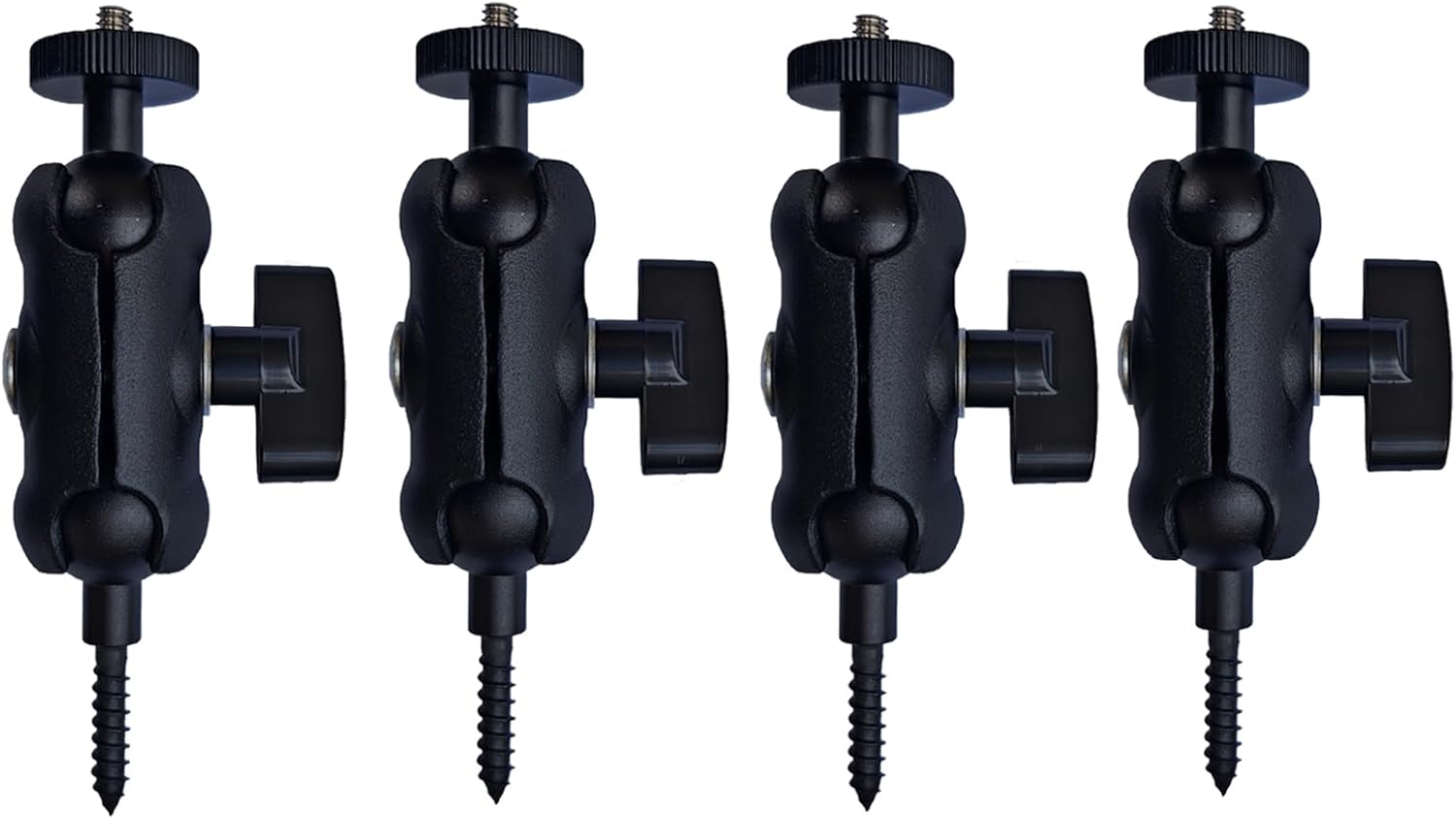 Adjustable Trail Camera Tree Mount: Game Camera Outdoor Mounting Bracket Holder with Double 360° Swivel Tilt Ball Joints, 2 Packs (4)