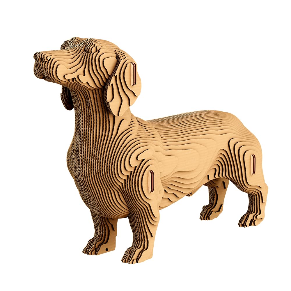 Perro Salchicha Puzzle 3D de Cartón – Maqueta para Montar
