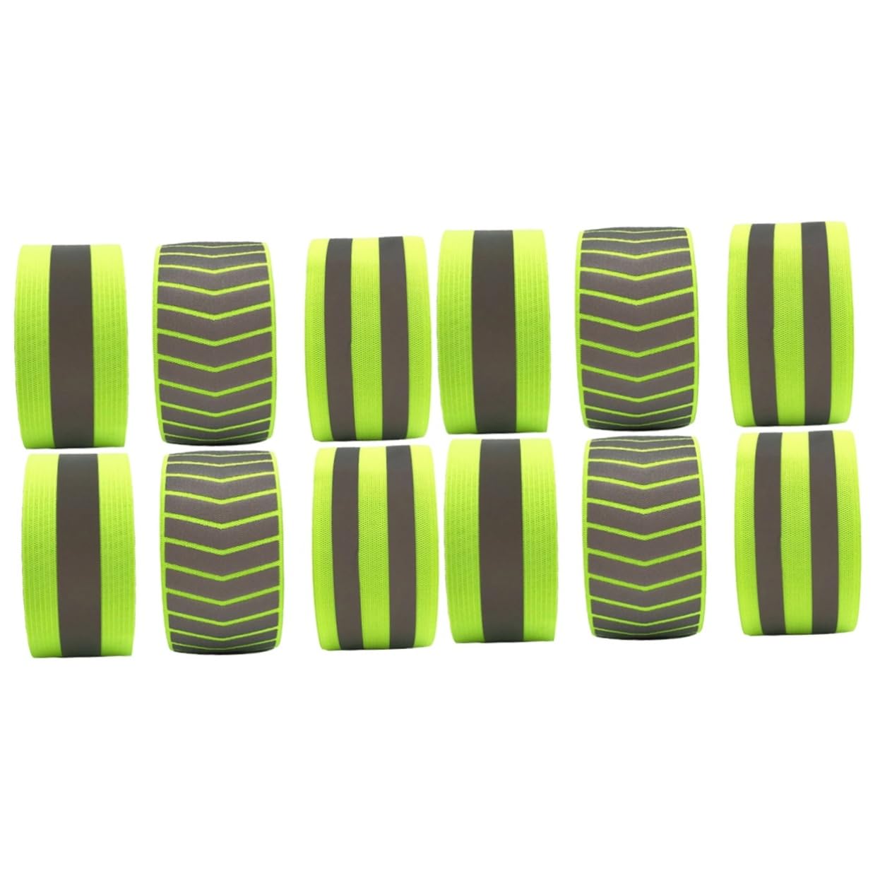 BESPORTBLE 12 Piezas Correa De Muñeca Reflectante Pulsera Verde Bicicleta Reflector Ciclismo Pulsera Pulseras para Seguridad Nocturna Correas Reflectantes Pulseras Fluorescentes Protección