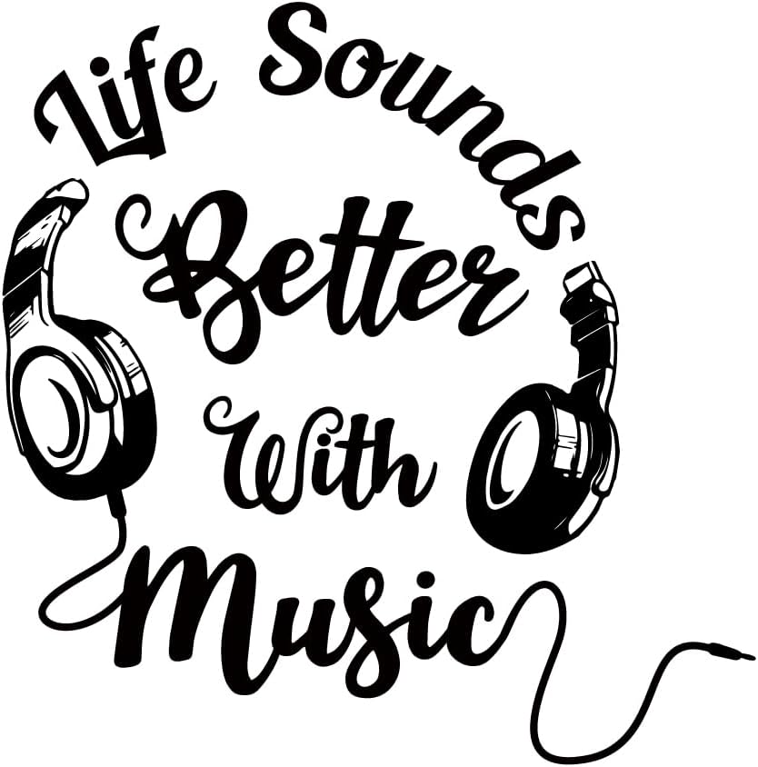 Amazon.com: SUPERDANT Black Music Wall Sticker Life Sounds Better with ...