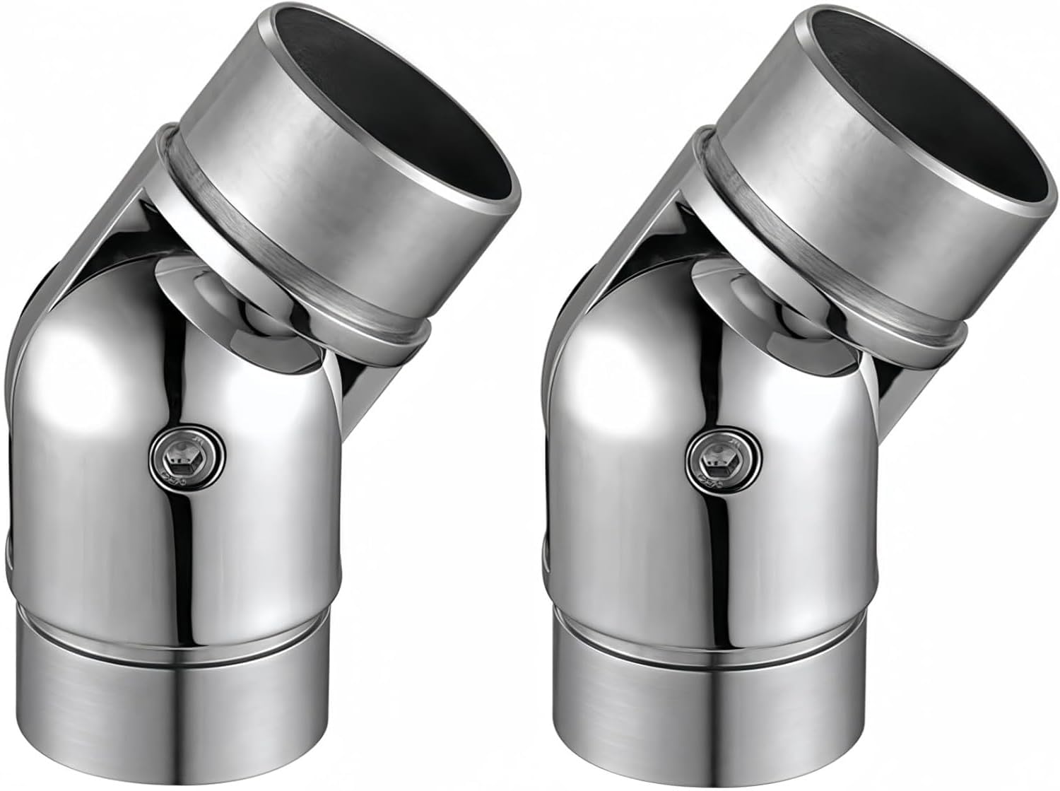 Conector Ajustable para Pasamanos de Acero Inoxidable 42.4 mm - Ángulo Regulable para Escaleras, Balcones y Exteriores, Fácil Instalación (2)