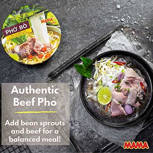 MAMA Pho Bo Instant Beef Soup Bowl Noodle In Vietnamese Style, Silky-smooth, Chewy Rice Noodles With Piping Hot Aromatic… - Image 3