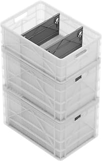 SIDIO Basic Pack, Heavy Duty Stackable Storage Bins with Dividers, Clear