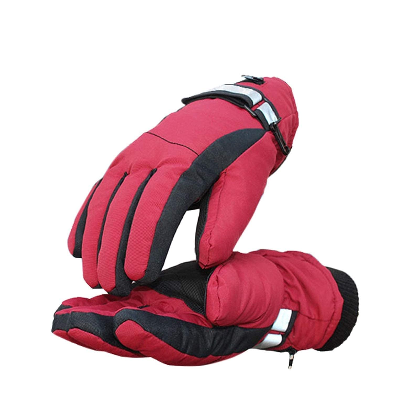 Gants chauffants électriques rouges pour femme parfaits pour le ski avec batterie rechargeable