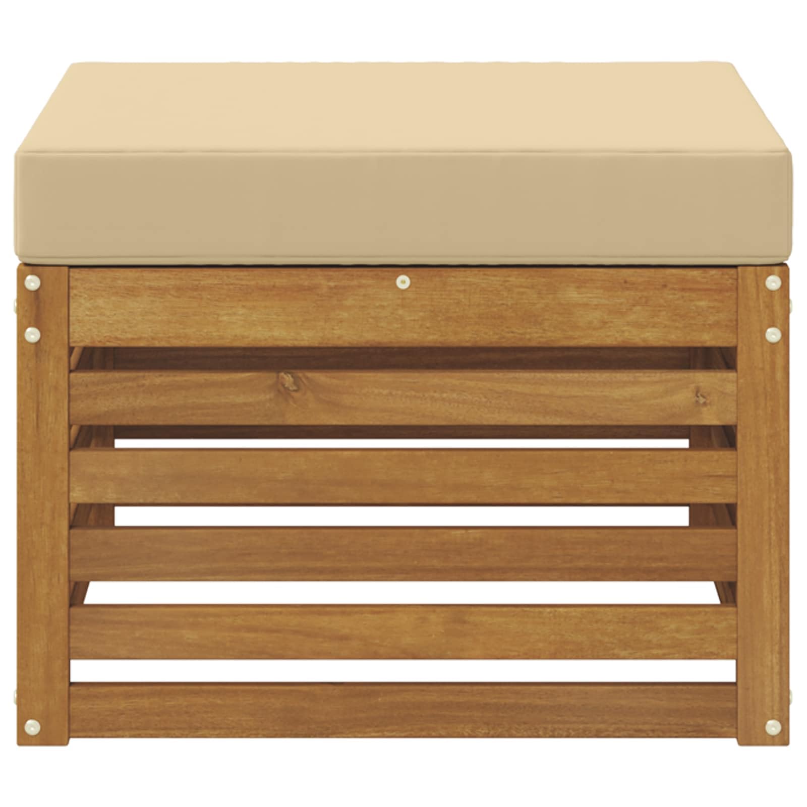 vidaXL Pouf d'Extérieur Bois d'Acacia Massif Naturel, Mobilier de Jardin Moderne, résistant aux intempéries, canapés élégants pour Balcon, Bois Solide et Flexible