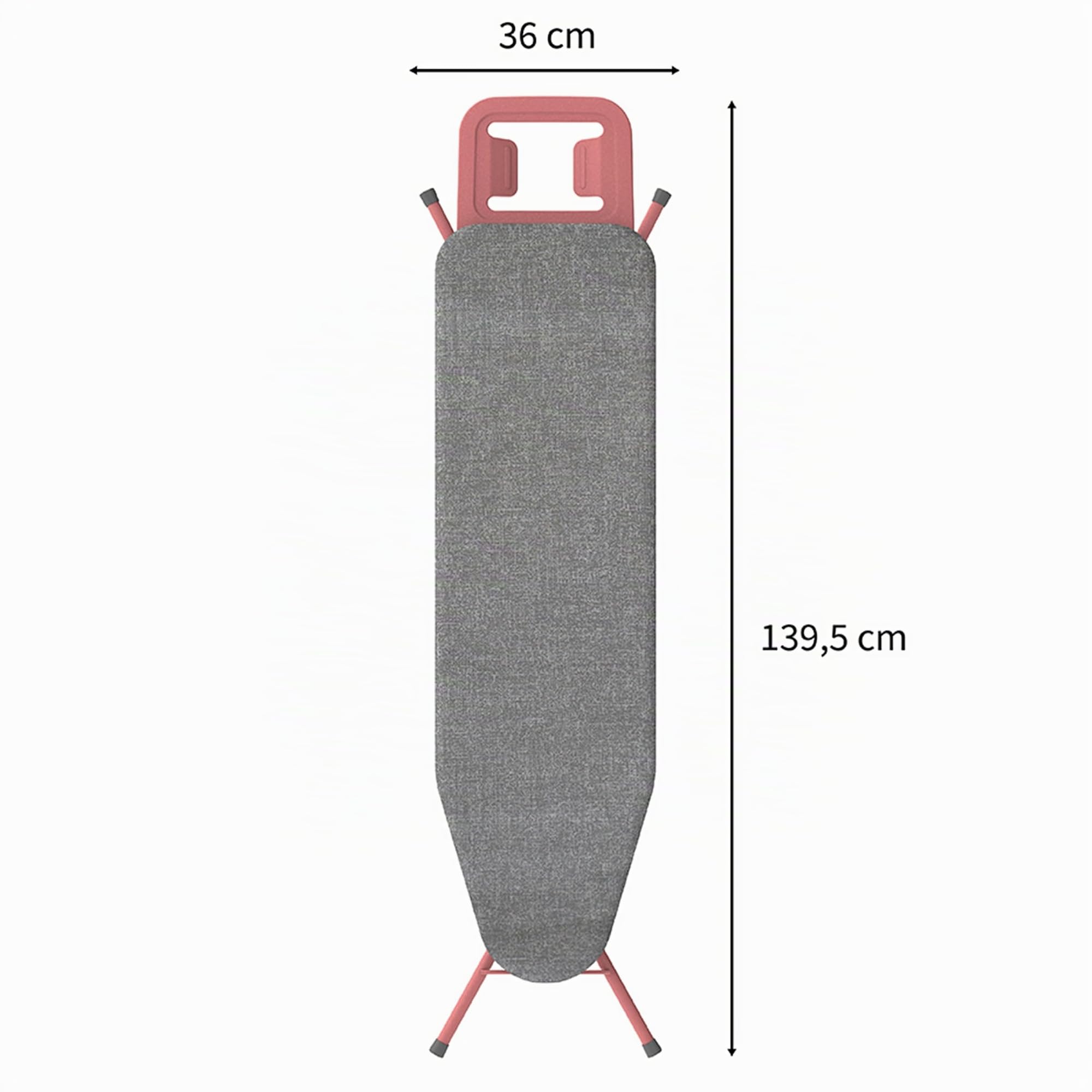 Rörets Asse da Stiro Next Rosé - Struttura in Ferro e Acciaio con Blocco di Sicurezza, Piano in Cotone e Altezza Regolabile in 4 Posizioni - 108 x 32 x 90 cm
