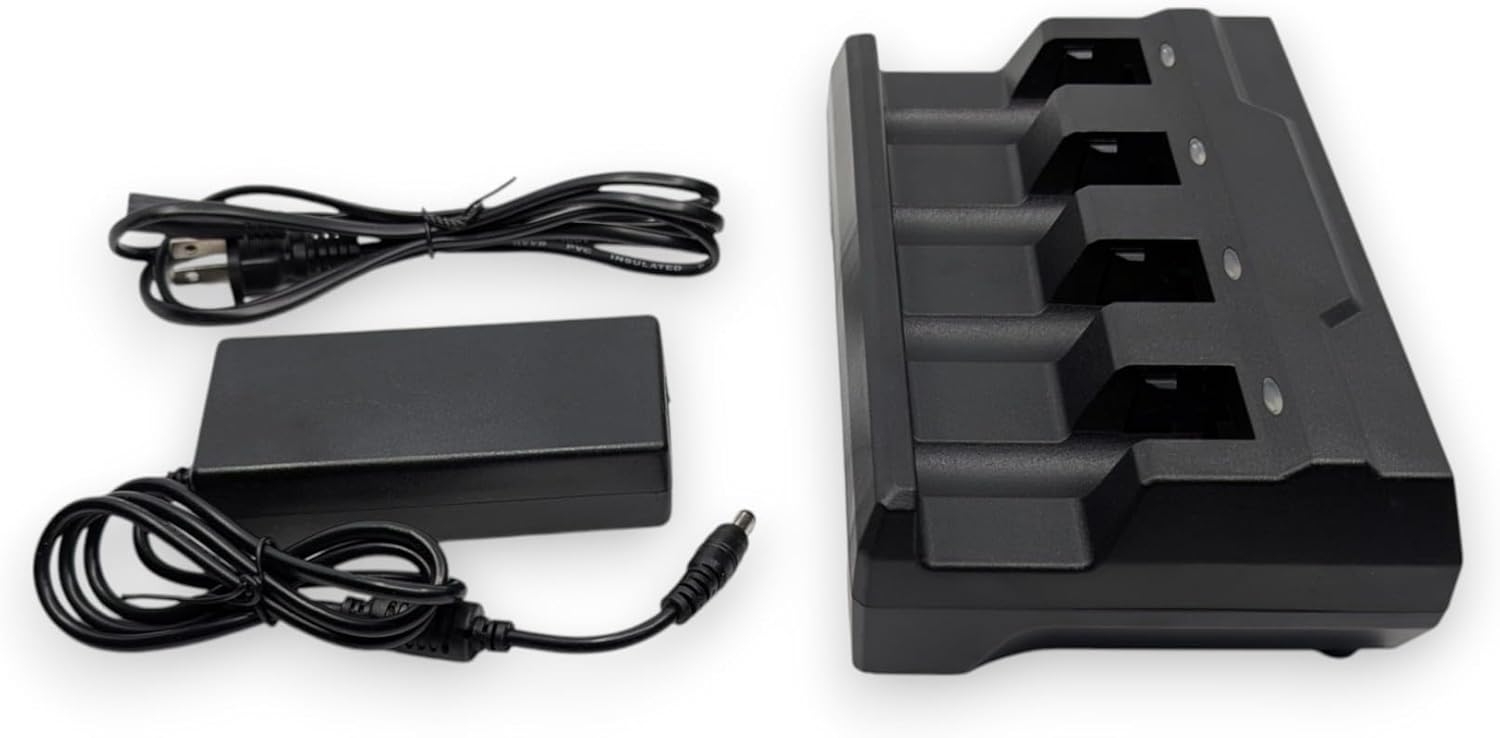 4-Port Charging Cradle for Zebra DS3678, LI3678 Wireless Barcode Scanner Batteries, Includes Power Supply | Alternative to SAC3600-4001CR