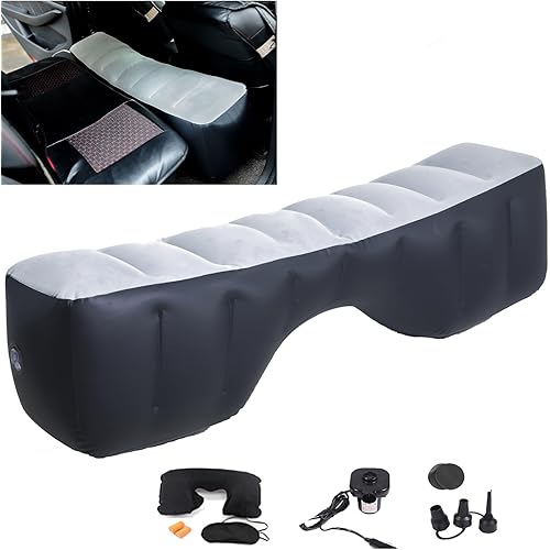Inflatable Car Air Travel Mattress Back Seat Bed with Air Pump,51.2"×10.6"×14.6" Portable Camping Sleeping Gap Pad Air Bed for Car,SUV