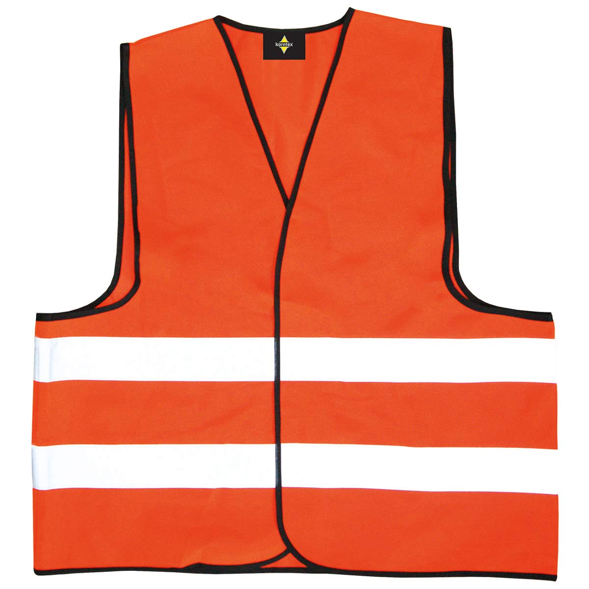 Korntex Warnweste KXVWO4XL – schwarzer Saum, orange, 4XL