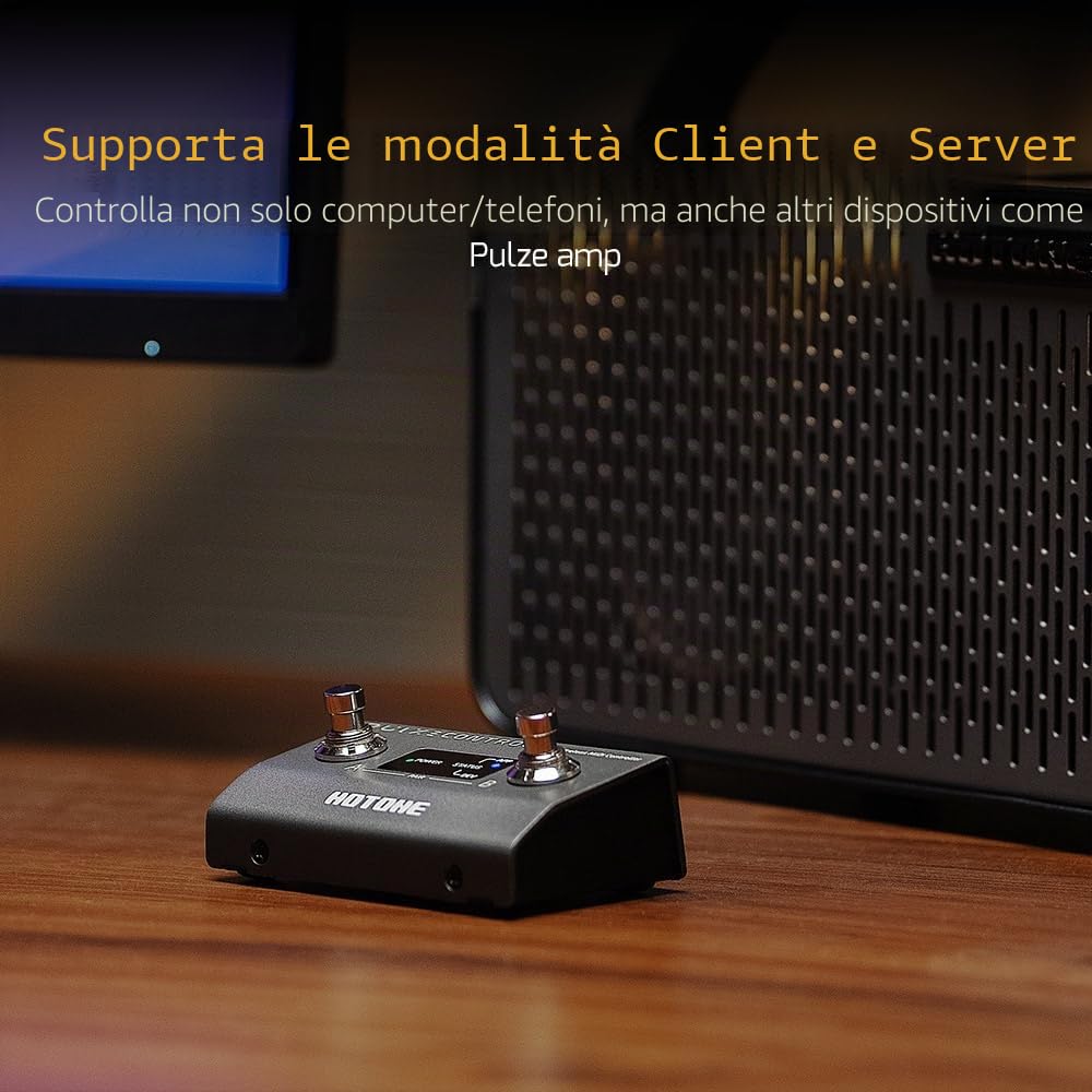 HOTONE BT MIDI Pedale Controller a 2 Pulsanti Senza Fili Pulze Control