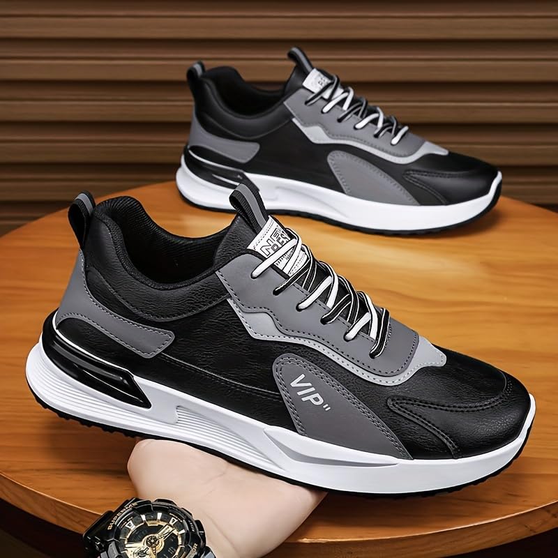 Men's Trendy Outdoor Sneakers, Lace Up Non Slip Comfy Running Shoes for Outdoor Activities Adult's Business Trip All Seasons3