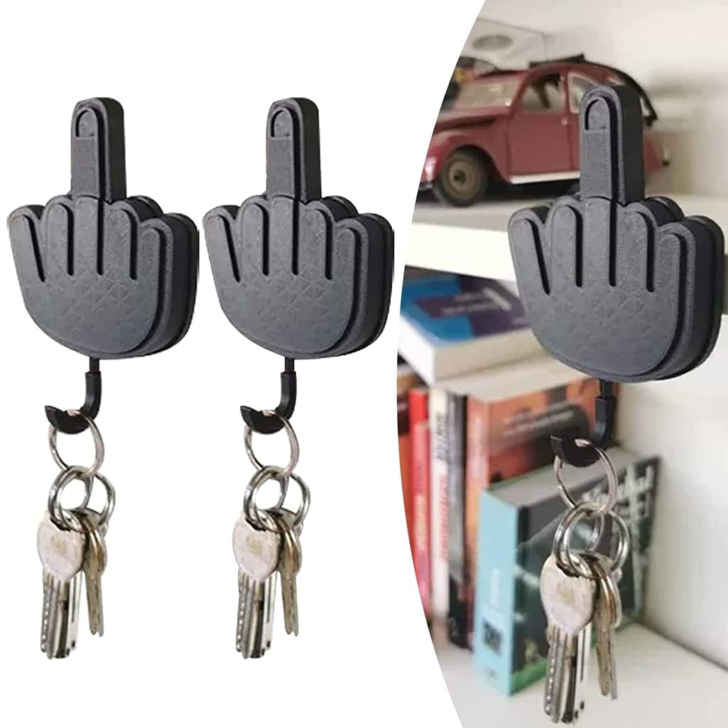 Buy UNAL Retractable Middle Finger Key Hanger,Funny Middle Finger Key Hanger,Middle Finger Key