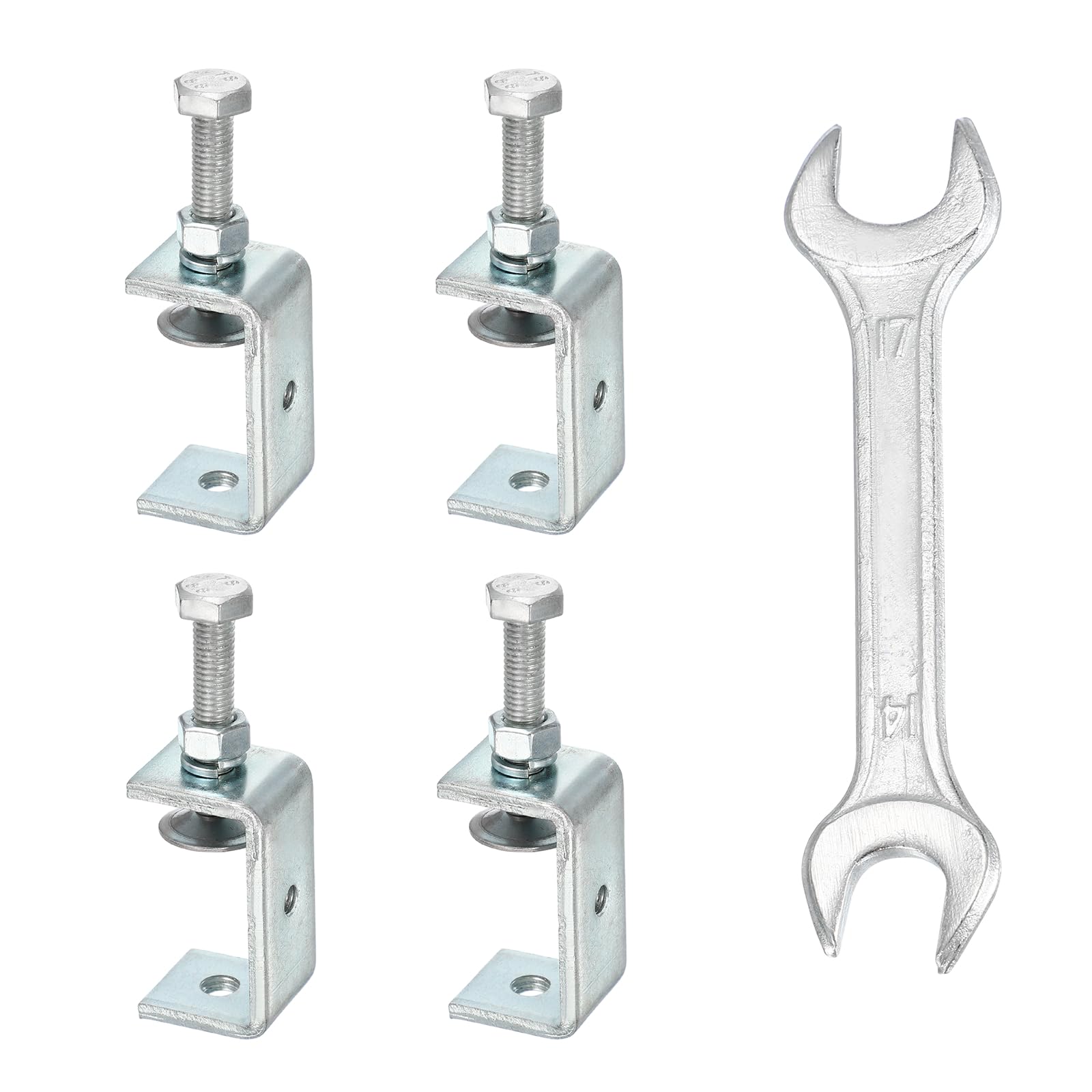 sourcing map 4PCS Carbon Steel C Clamps Mini 2-1/4" (55mm) Wide Jaw Opening Small Galvanized U Clamp for Woodworking Welding Building Household Mounting โ image 1