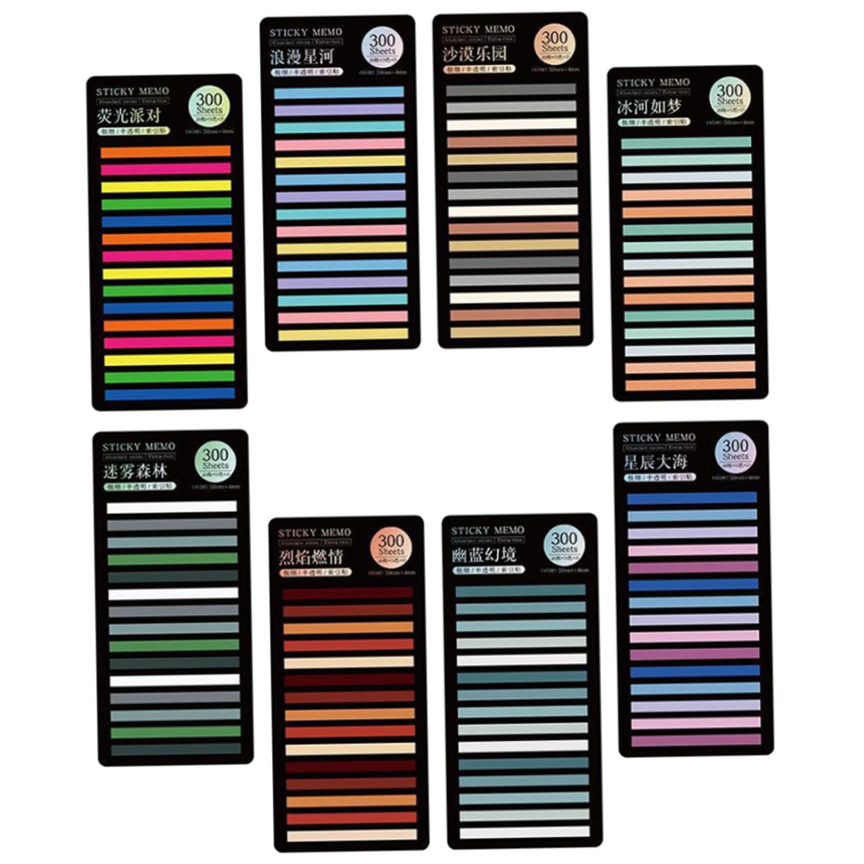 Gadpiparty 5 set Adesivi Schede Super Segnalibri Cancelleria Annotazioni Blocchi Note Riutilizzabili Schede Indice Per Pastelli Articoli Da Scrivania Strisce Colorate 8 fogli*5