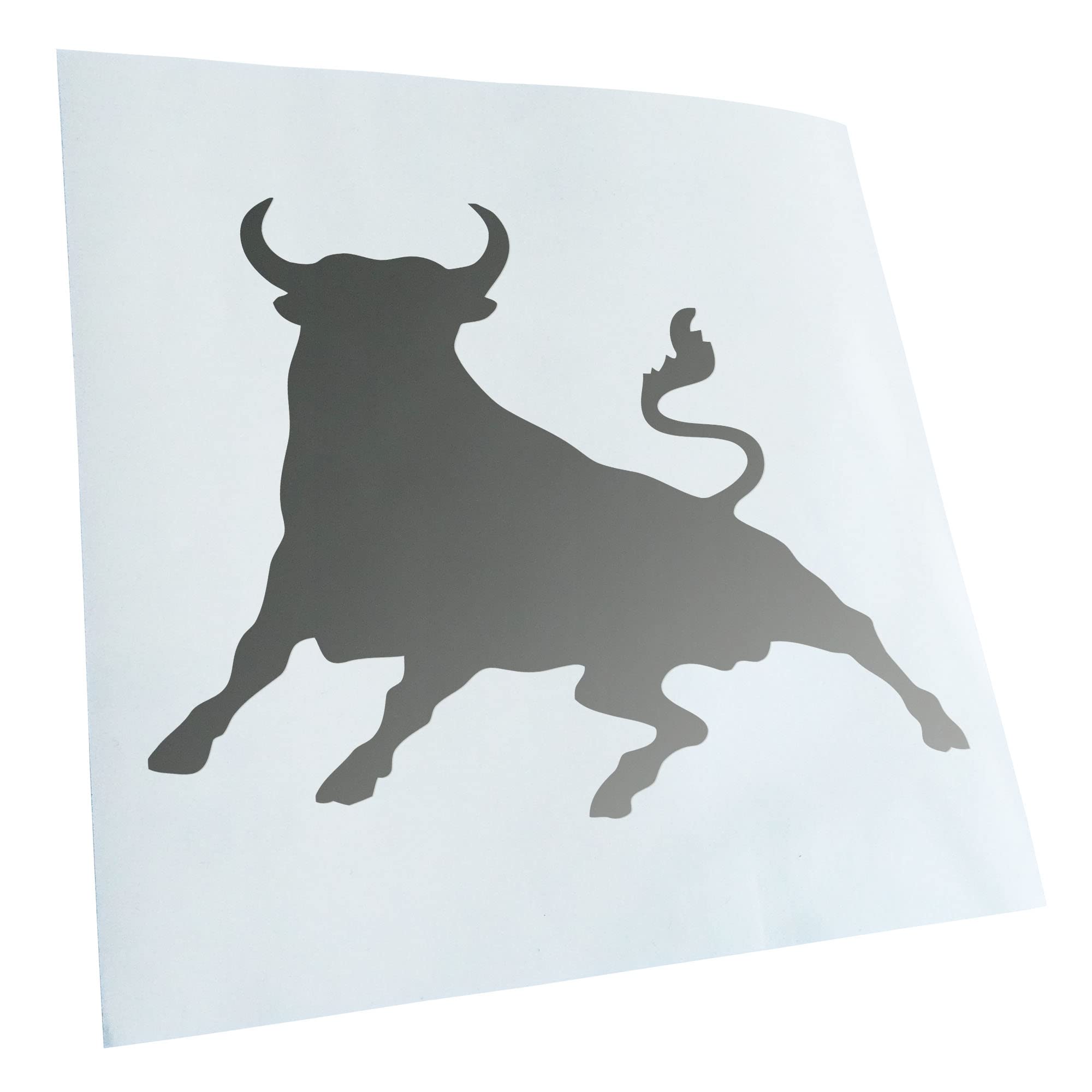 Kiwistar - Car Sticker - Silver - 30 x 23 cm Taurus Toro Bull - Rear Window Car Sticker Weatherproof for Car Truck Moped Truck - Sticker Exterior Self-Adhesive Tuning Accessories for Window Vehicle