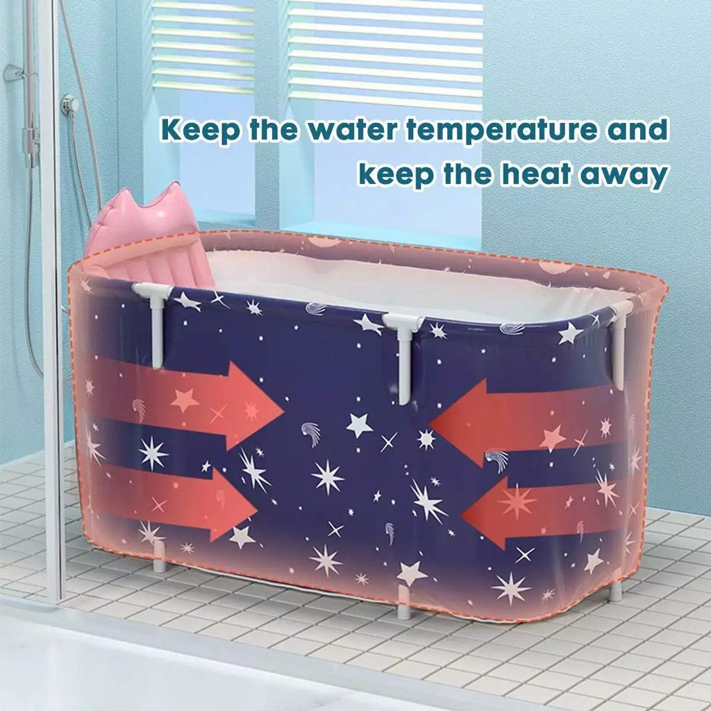 Bañera portátil plegable extra grande de plástico – Spa piscina para adultos y niños, 120 cm