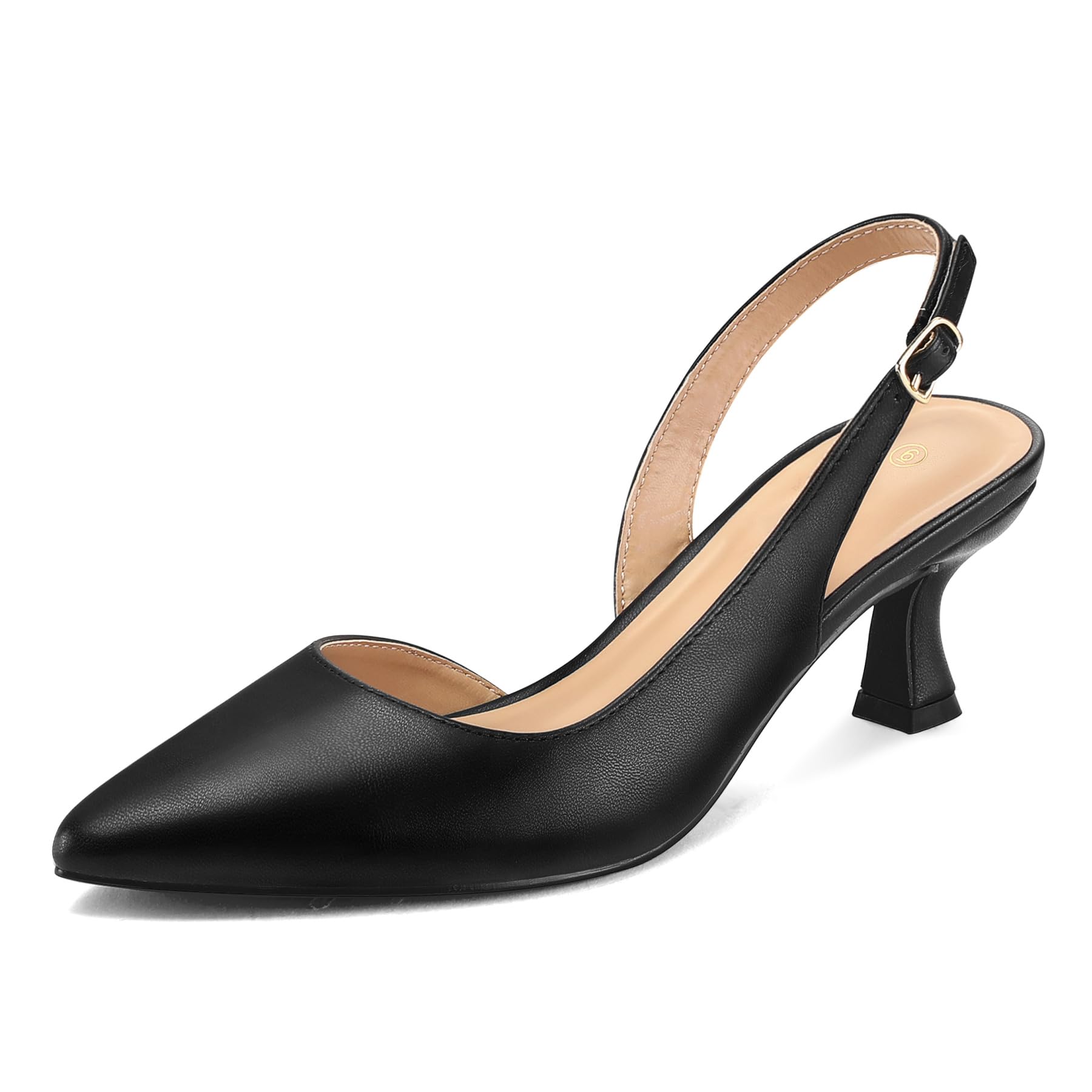 mysoft Women's Pumps Slingback Kitten Heels Pointed Toe Sexy Wedding Party Dress Pump Shoes