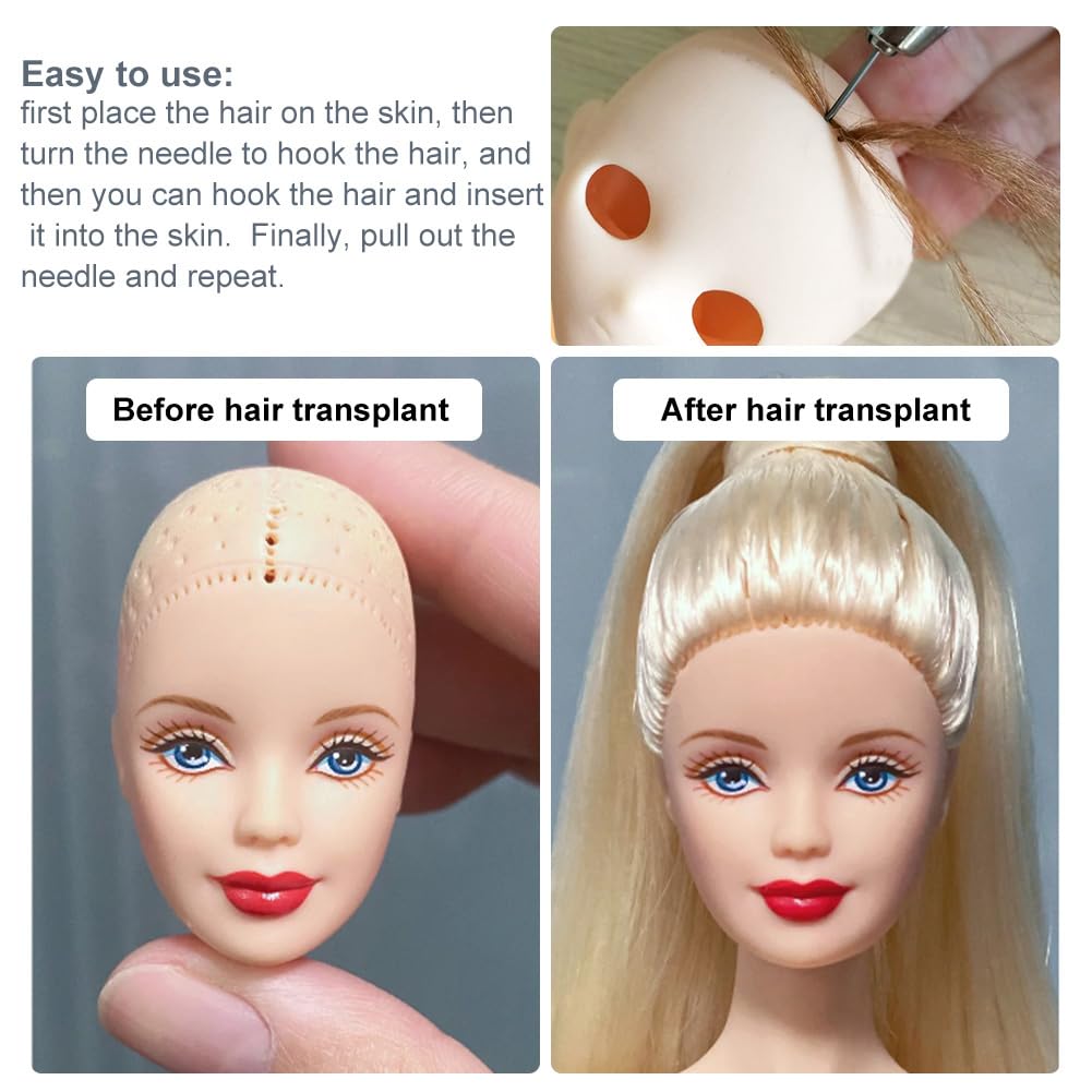 AHANDMAKER 2 Stück Haarwurzelwerkzeug Set - 304 Edelstahl Für BJD Puppen Perücken