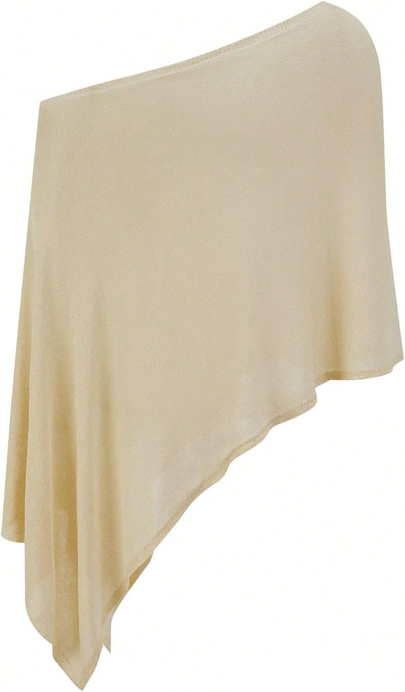Women's Summer Loose Cover Up, Sexy Off-Shoulder, Asymmetrical Hem Knit Top, Beach cover ups for swimwear