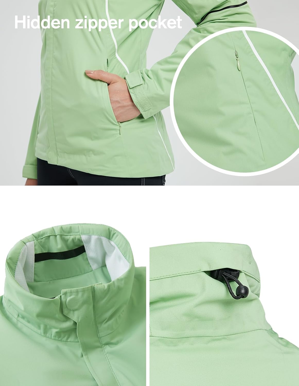 fit space Women's HydroLite Golf Jacket Waterproof 20K Rain Jacket Lightweight Stretch for Outdoor Activities - Image 5