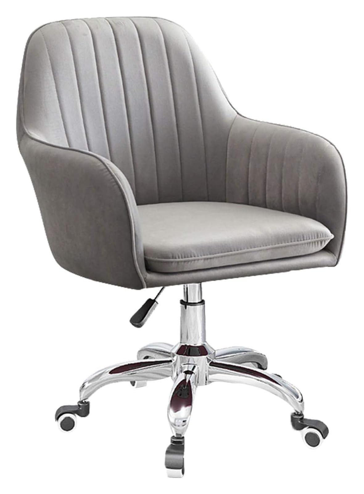 Chaise de bureau ergonomique pivotante velours avec accoudoirs réglables