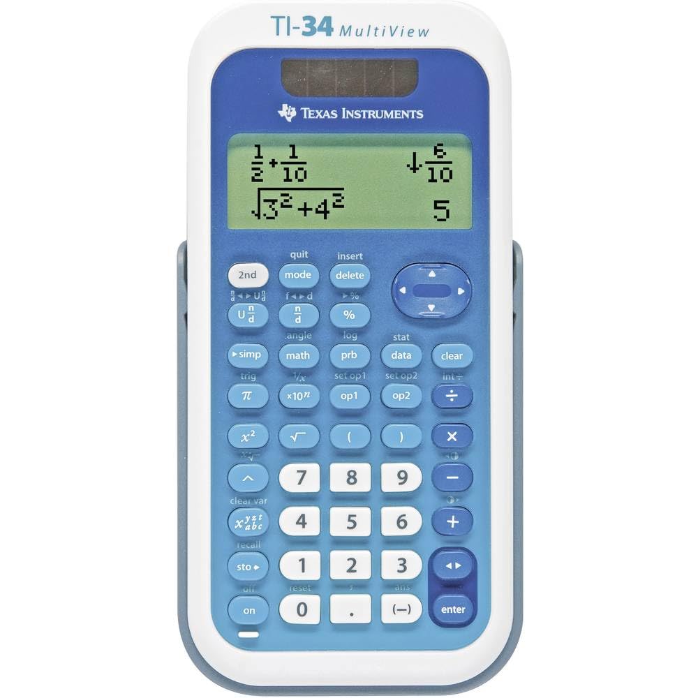 Texas Instruments TI-34 MultiView - Calculatrice Scientifique Avec étui De Protection Et Garantie étendue 5 Ans